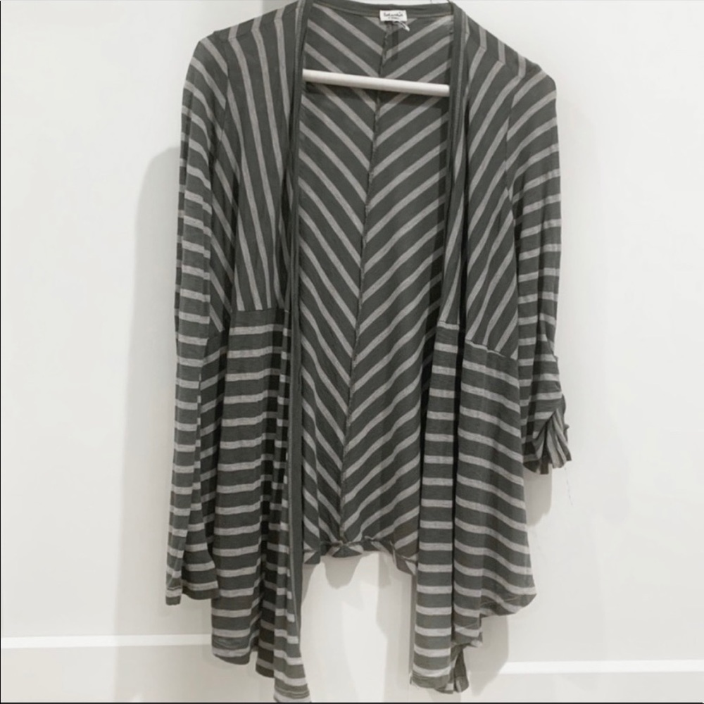 Splendid Open Front Drape Roll Tab Sleeve Chevron… - image 6